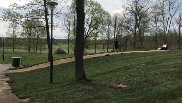 Idag lägger vi storrulle hos en granne️